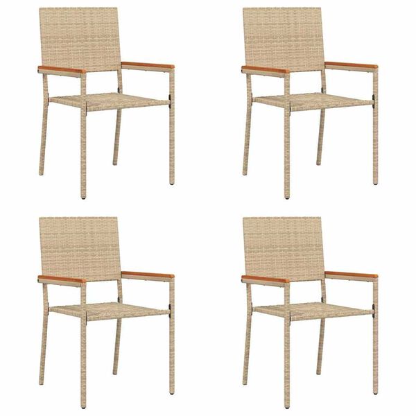 vidaXL Εξωτερικές Καρέκλες 4 pcs Κρέμα, Καφέ
