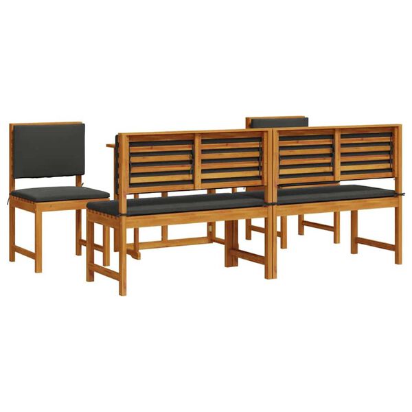 vidaXL Σετ Μπιστρό Κήπου 5 pcs Καφέ Μασίφ ξύλο ακακίας