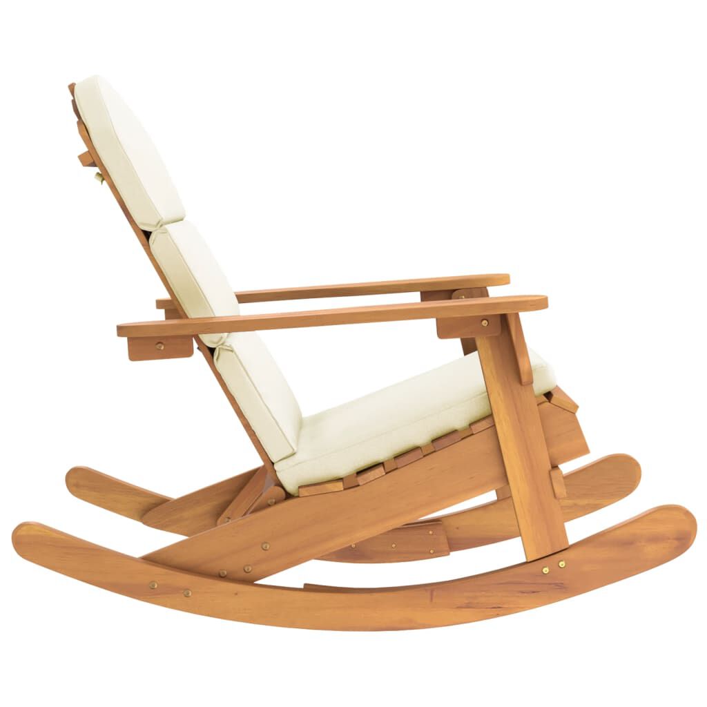 vidaXL Καρέκλα Κουνιστή Adirondack με Μαξιλάρια από Μασίφ Ξύλο Ακακίας