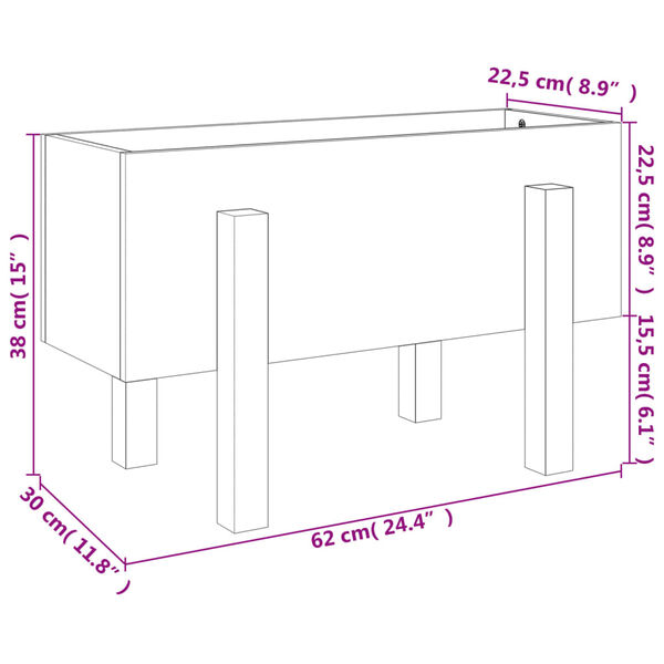 vidaXL Ζαρντινιέρα 62 x 30 x 38 εκ. από Μασίφ Ξύλο Πεύκου