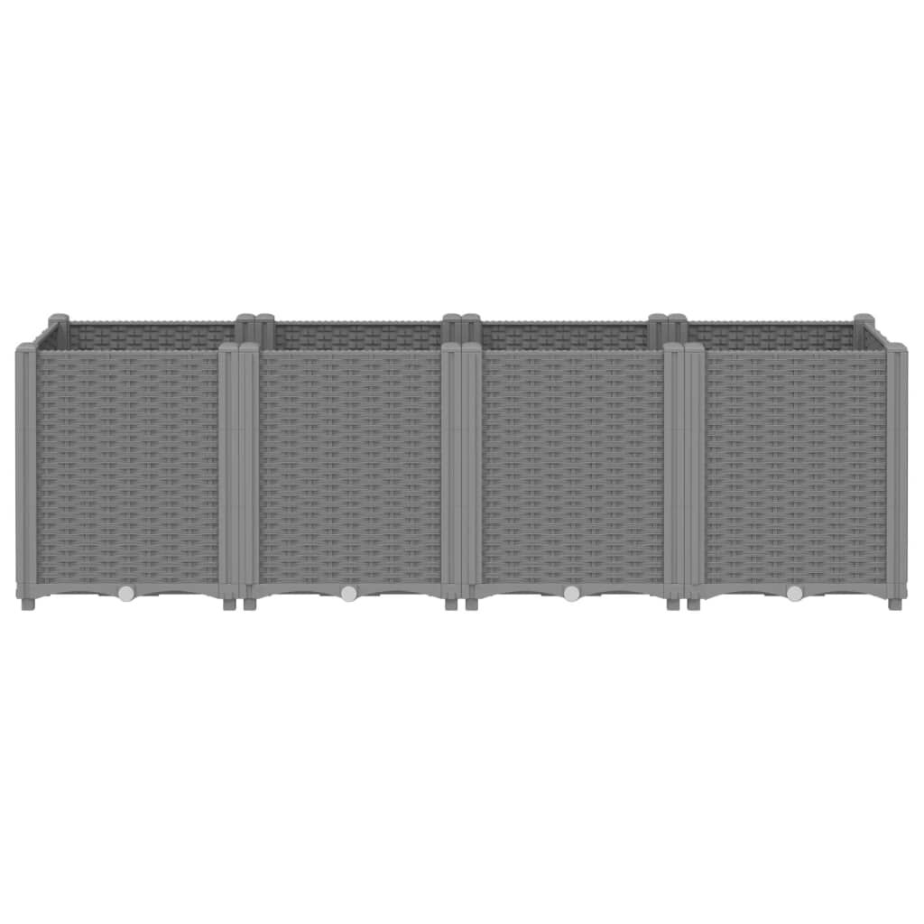 vidaXL Ζαρντινιέρα Κήπου Ανοιχτό Γκρι 160x40x53 εκ. Πολυπροπυλένιο