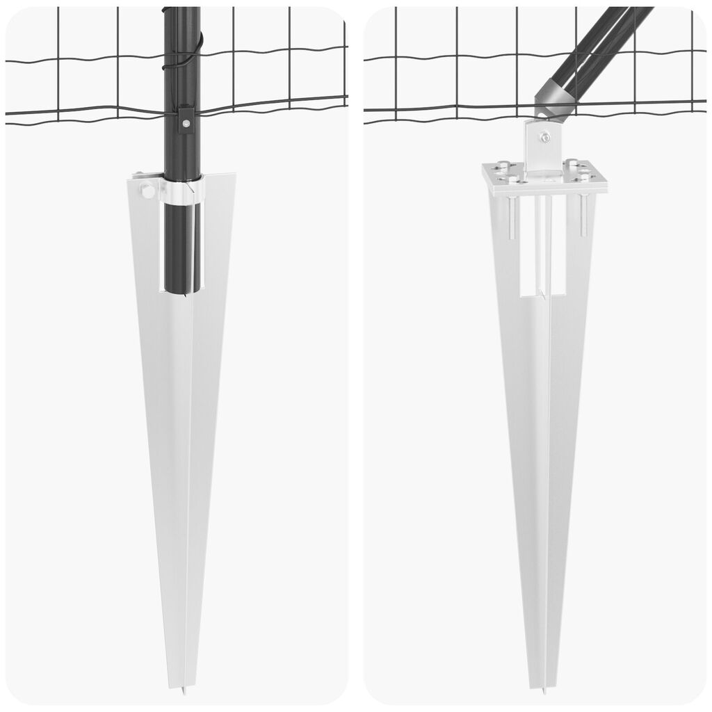 vidaXL Euro Fence με 7 Στελέχη 1.6x10 μ Γαλβανισμένος Χάλυβας Γκρι