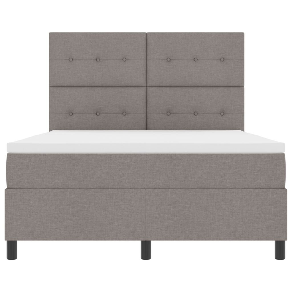 vidaXL Κρεβάτι Box Spring με Στρώμα Καφέ 140x190 εκ. Ύφασμα