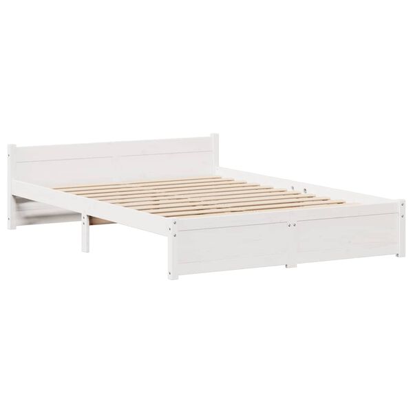 vidaXL Σκελετός Κρεβ. Χωρίς Στρώμα Λευκό 120x200 εκ Μασίφ Πεύκο