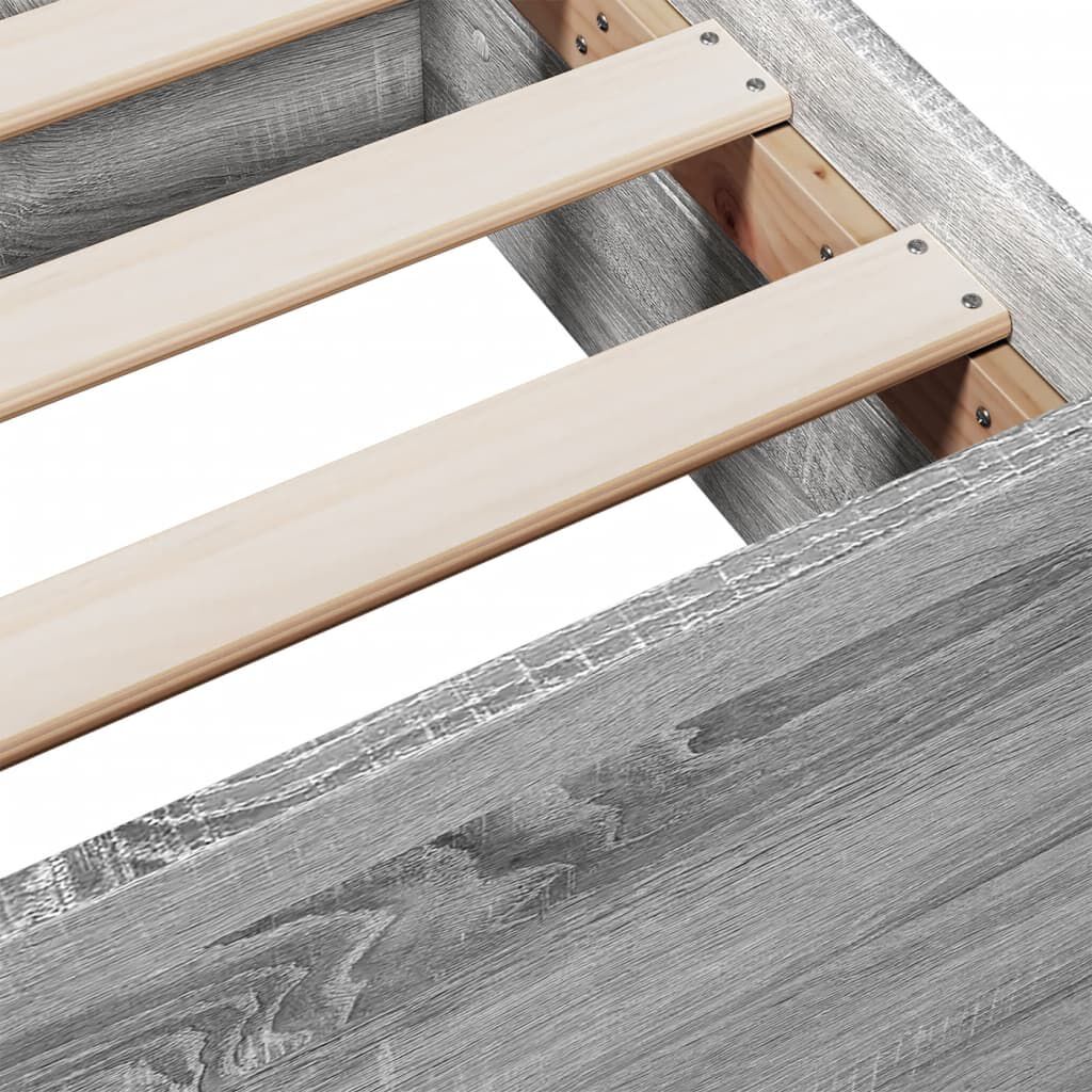 vidaXL Πλαίσιο Κρεβατιού με Συρτάρια Γκρι Sonoma 150x200εκ. Επεξ. Ξύλο