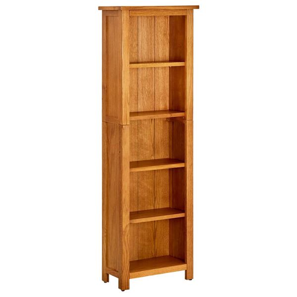 vidaXL Βιβλιοθήκη με 5 Επίπεδα 45 x 22 x 140 εκ. από Μασίφ Ξύλο Δρυός