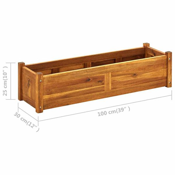 vidaXL Ζαρντινιέρα Υπερυψωμένη 100 x 30 x 25 εκ. από Ξύλο Ακακίας