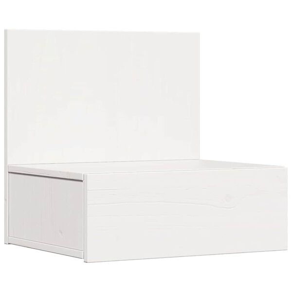 vidaXL Κομοδίνο με συρτάρι Λευκό 42 x 32.5 x 40 εκ Μασίφ ξύλο πεύκου