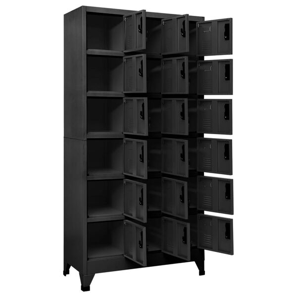 vidaXL Φοριαμός Ανθρακί 90 x 40 x 180 εκ. Ατσάλινος
