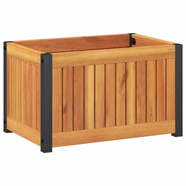 vidaXL Ζαρντινιέρα Κήπου 45 x 30 x 27,5 εκ. Μασίφ Ξύλο Ακακίας/Ατσάλι