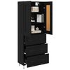 vidaXL Highboard &Mu;&alpha;ύ&rho;&eta; &Omicron;&xi;&upsilon;ά 69,5 x 34 x 180 &epsilon;&kappa;. &Epsilon;&pi;&epsilon;&xi;&epsilon;&rho;&gamma;&alpha;&sigma;&mu;έ&nu;&omicron; &xi;ύ&lambda;&omicron;