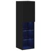 vidaXL Ντουλάπι TV 2 pcs Μαύρο 30.5 x 30 x 102 εκ Επεξεργασμένο ξύλο