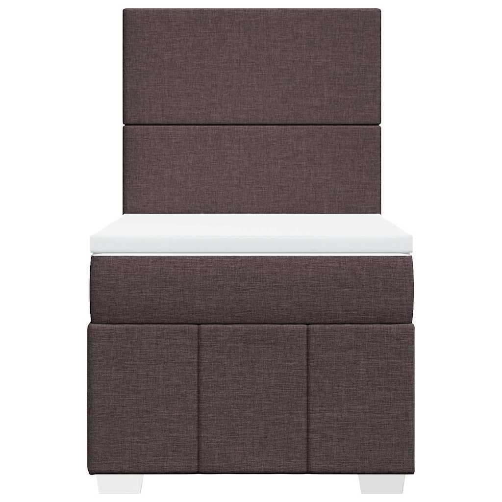 vidaXL Κρεβάτι Boxspring με Στρώμα Σκούρο Καφέ 80x200 εκ. Υφασμάτινο