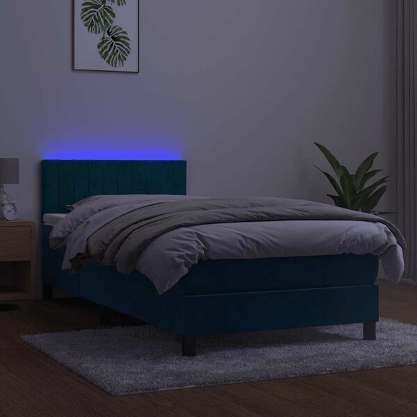 vidaXL &Kappa;&rho;&epsilon;&beta;ά&tau;&iota; Boxspring &mu;&epsilon; &Sigma;&tau;&rho;ώ&mu;&alpha; & LED &Sigma;&kappa;. &Mu;&pi;&lambda;&epsilon; 90x190 &epsilon;&kappa;. &Beta;&epsilon;&lambda;&omicron;ύ&delta;&iota;&nu;&omicron;