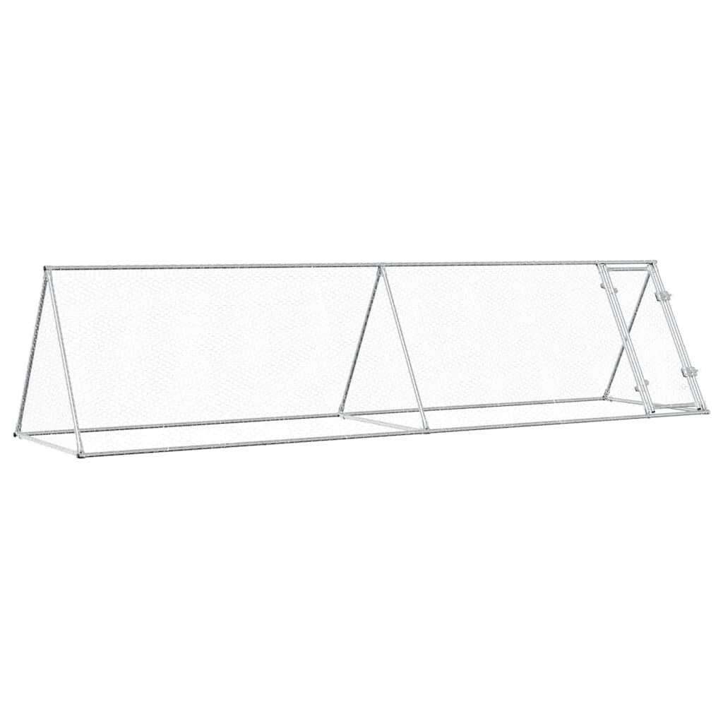 vidaXL Κοτέτσι - Κλουβί Ασημί 400x105x91 εκ. από Γαλβανισμένο Χάλυβα