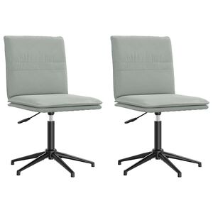 vidaXL Καρέκλες Τραπεζαρίας 2 τεμ. Ανοιχτό Γκρι Βελούδινες