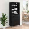 vidaXL Highboard &Mu;&alpha;ύ&rho;&eta; &Omicron;&xi;&upsilon;ά 69,5 x 34 x 180 &epsilon;&kappa;. &Epsilon;&pi;&epsilon;&xi;&epsilon;&rho;&gamma;&alpha;&sigma;&mu;έ&nu;&omicron; &xi;ύ&lambda;&omicron;
