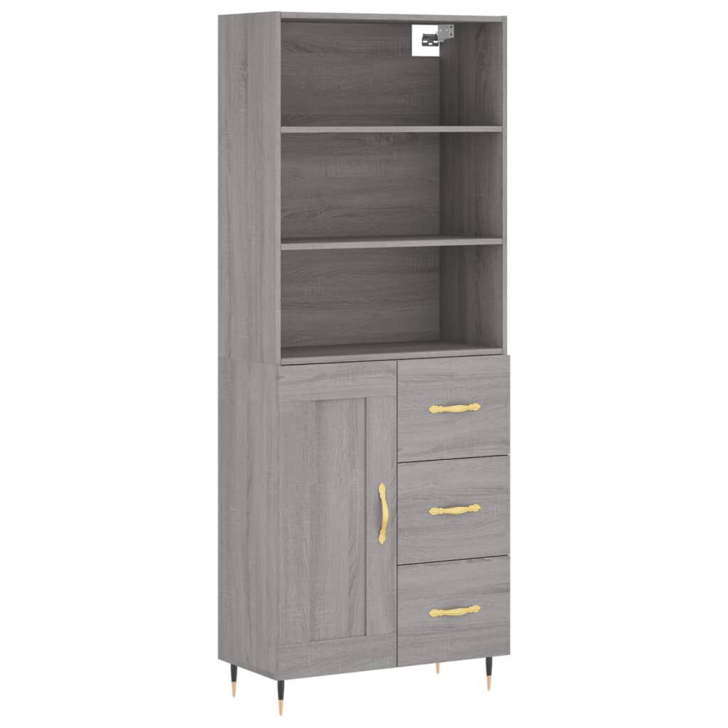vidaXL Ντουλάπι Γκρι Sonoma 69,5 x 34 x 180 εκ. Επεξεργασμένο Ξύλο