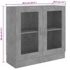 vidaXL Βιτρίνα Γκρι του Σκυροδέματος 82,5 x 30,5 x 80 εκ. Επεξ. Ξύλο
