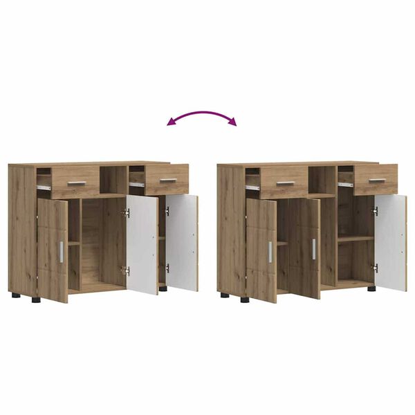 vidaXL Πλαϊνό γραφείο με συρτάρι artisan δρυς 88.5 x 30.5 x 73 εκ