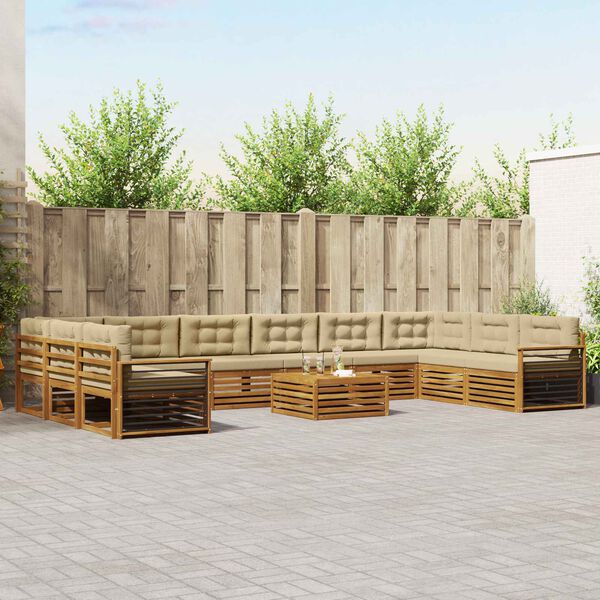 vidaXL &Sigma;&epsilon;&tau; &Kappa;&alpha;&nu;&alpha;&pi;έ 11 pcs &Phi;&upsilon;&sigma;&iota;&kappa;ό &kappa;&alpha;&iota; &Mu;&pi;&epsilon;&zeta; &Sigma;&tau;&epsilon;&rho;&epsilon;ό &Xi;ύ&lambda;&omicron; &Alpha;&kappa;&alpha;&kappa;ί&alpha;&sigmaf;