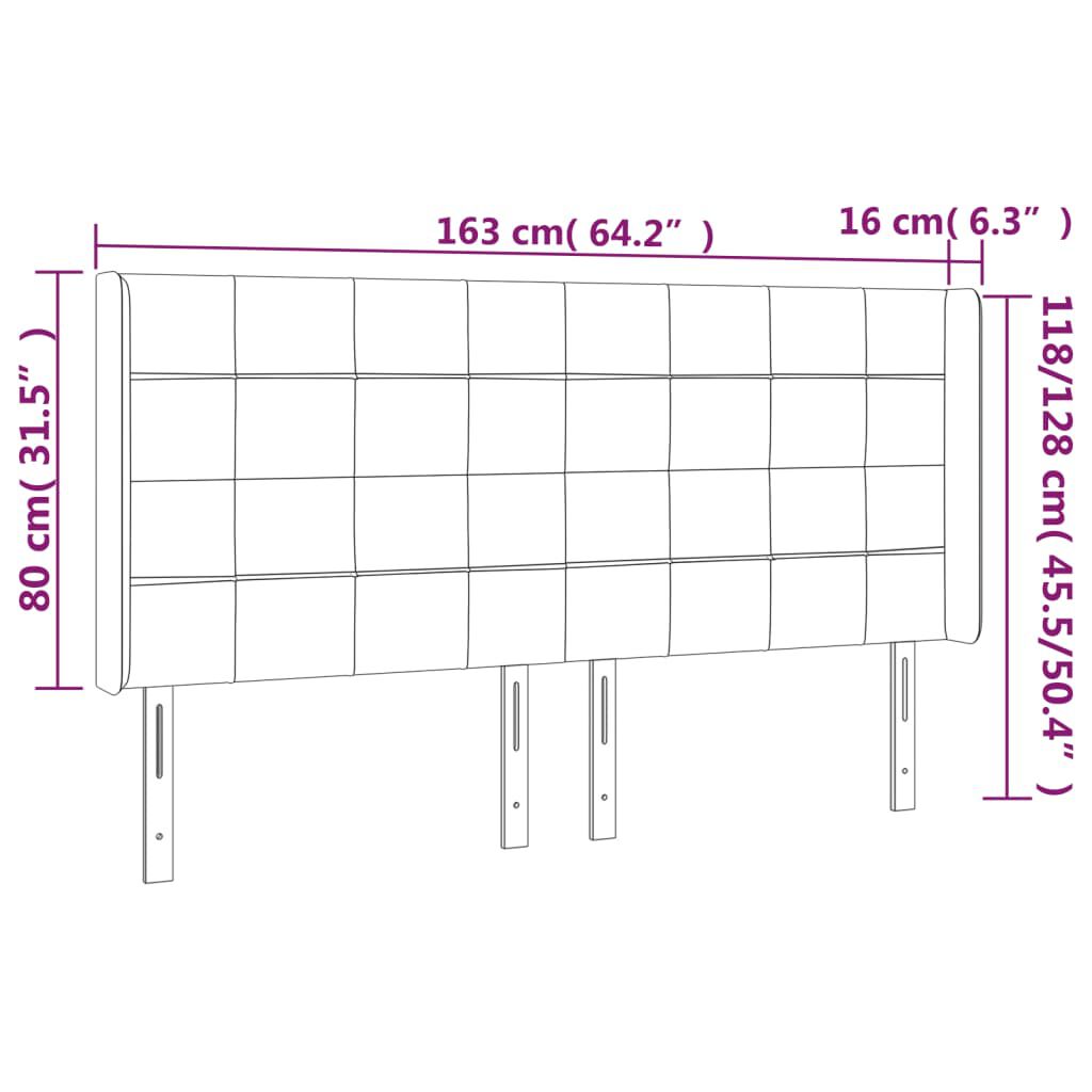 vidaXL Κεφαλάρι με Πτερύγια Taupe 163x16x118/128 εκ. Υφασμάτινο