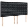 vidaXL Κρεβάτι Boxspring με Στρώμα Μαύρο 200x200 εκ. Συνθετικό Δέρμα