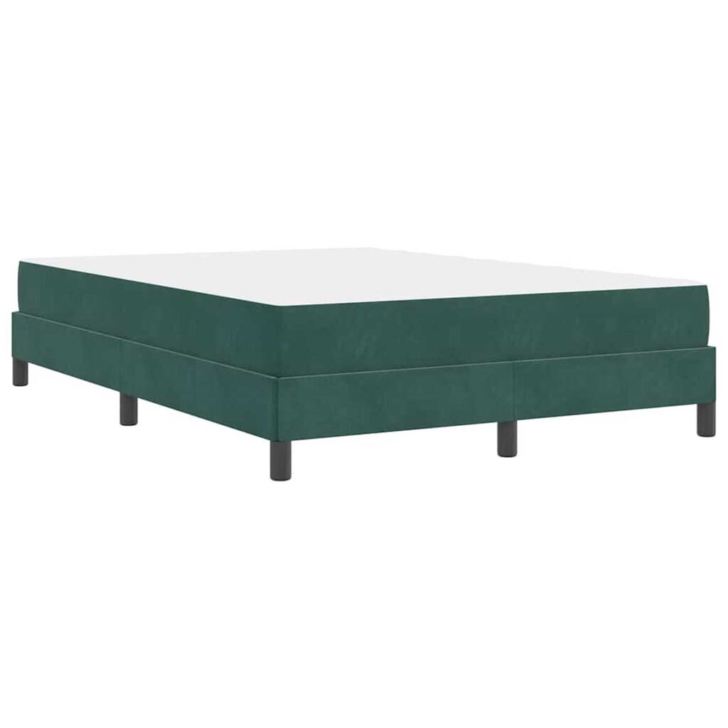 vidaXL Κρεβάτι box spring με στρώμα Σκούρο Πράσινο 140 x 190 cm
