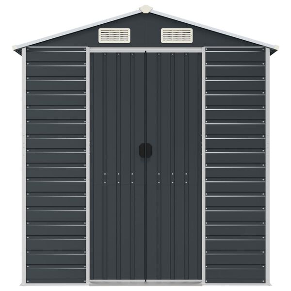vidaXL Αποθήκη Κήπου Ανθρακί 191x300x198 εκ. Γαλβανισμένο Ατσάλι