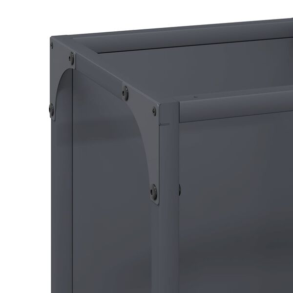 vidaXL Ράφι για καυσόξυλα Ανθρακί 25x25x80 cm Ατσάλι ψυχρής έλασης