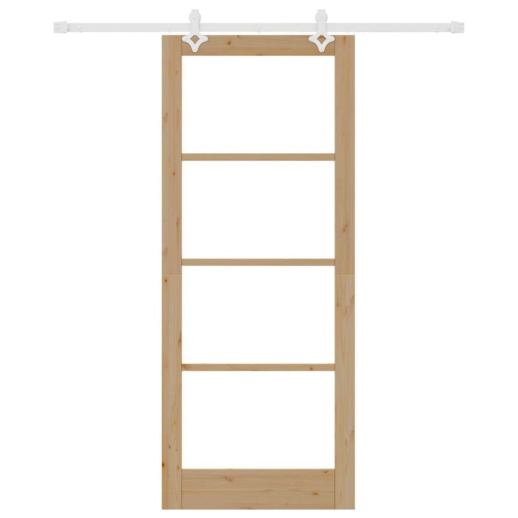vidaXL Συρόμενη Πόρτα Καφέ 86 x 211 cm Ξύλο και μέταλλο