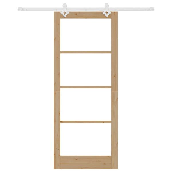 vidaXL Συρόμενη Πόρτα Καφέ 86 x 211 cm Ξύλο και μέταλλο