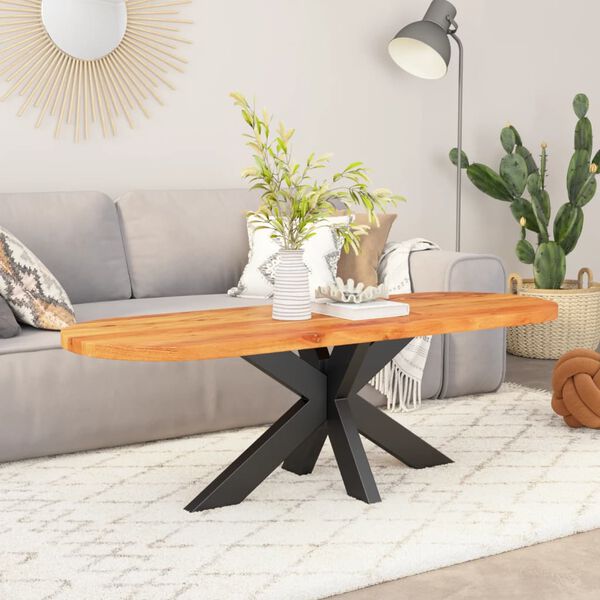 vidaXL Επιφάνεια Τραπεζιού Οβάλ 100x40x3,8 εκ. Μασίφ Ξύλο Ακακίας