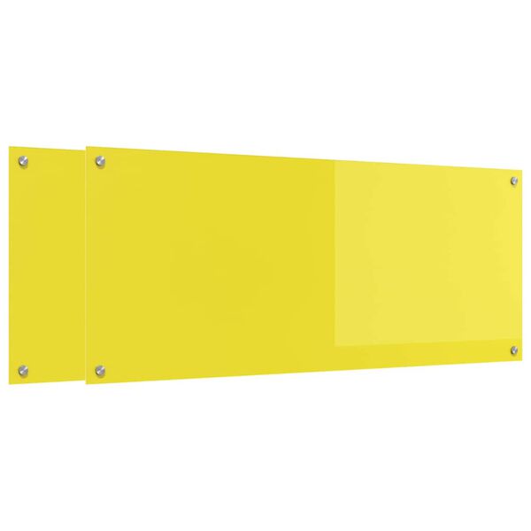 vidaXL Πίσω Πάνελ Κουζίνας 2 pcs Κίτρινο 120 x 50 cm σκληρυμένο γυαλί