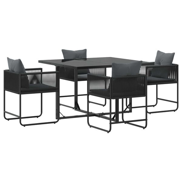 vidaXL Σέτ φαγητού για κήπο 5 pcs Μαύρο Ατσάλι
