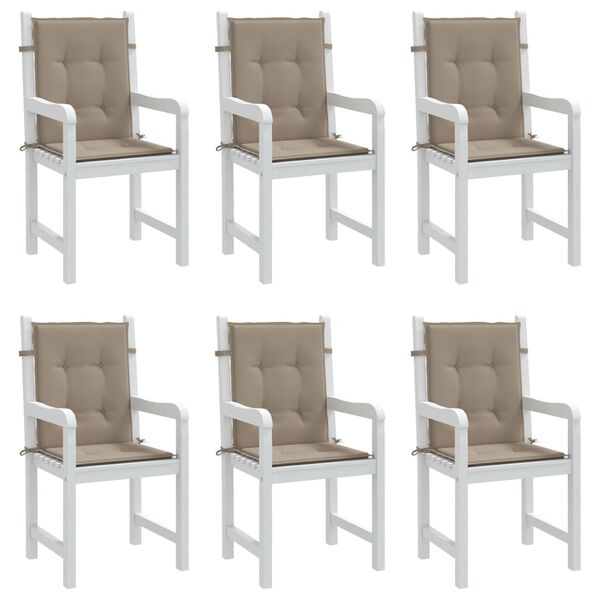 vidaXL Μαξιλάρια Καρέκλας Κήπου Πλάτη 6τεμ Taupe 100x50x3εκ Oxford Ύφ.