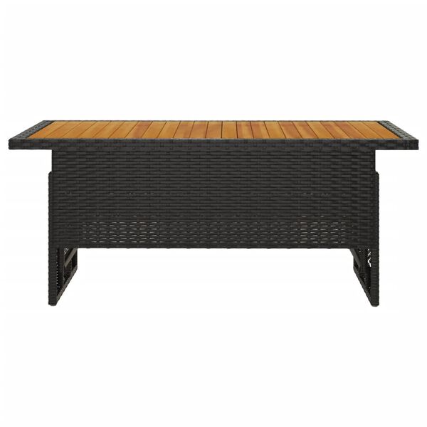 vidaXL Τραπέζι Κήπου Μαύρο 100x50x43/63 εκ. Μασίφ Ακακία & Συνθ. Ρατάν