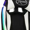 vidaXL Καρέκλα Racing με Φωτισμό RGB LED Ασπρόμαυρη Συνθετικό Δέρμα