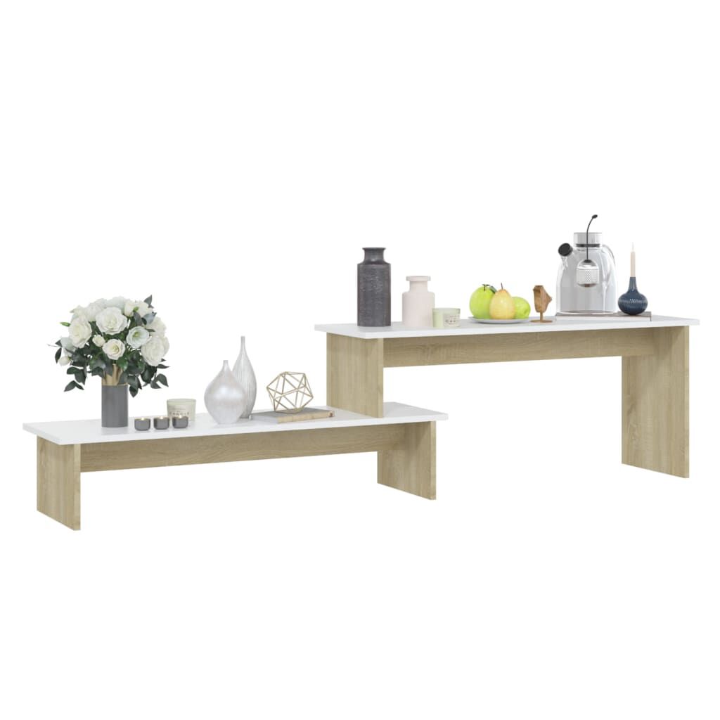 vidaXL Έπιπλο Τηλεόρασης Sonoma Δρυς/Λευκό 180x30x43εκ από Επεξ. Ξύλο