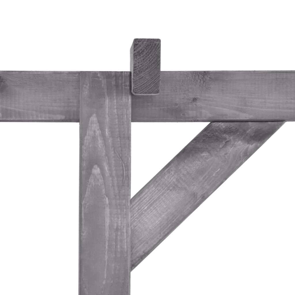 vidaXL Πέργκολα Κήπου Γκρι 200 x 40 x 205 εκ. Εμποτισμένο Ξύλο Πεύκου
