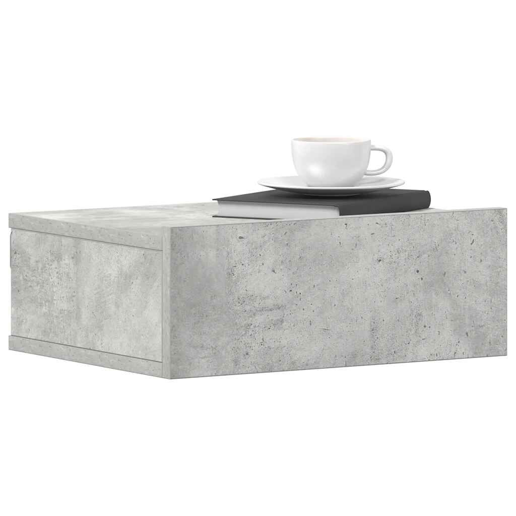 vidaXL Κομοδίνο Κρεμαστό Γκρι Σκυροδέματος 40x30x15 εκ. από Επεξ. Ξύλο