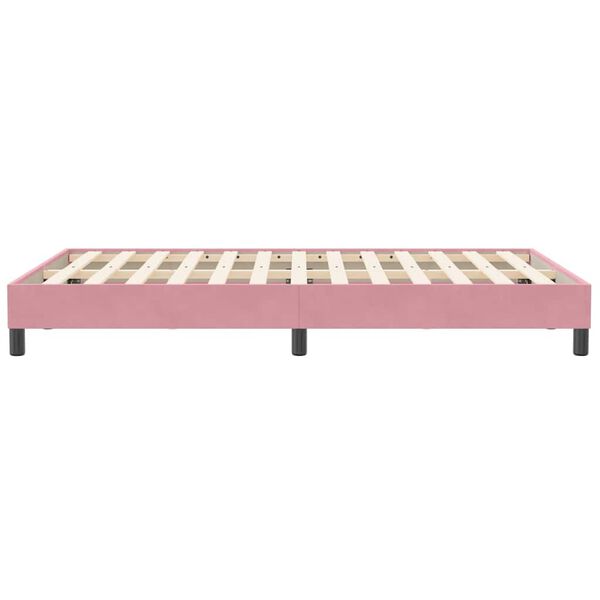 vidaXL Box Spring Κρεβάτι χωρίς στρώμα Ροζ 120x210 cm Βελούδινο
