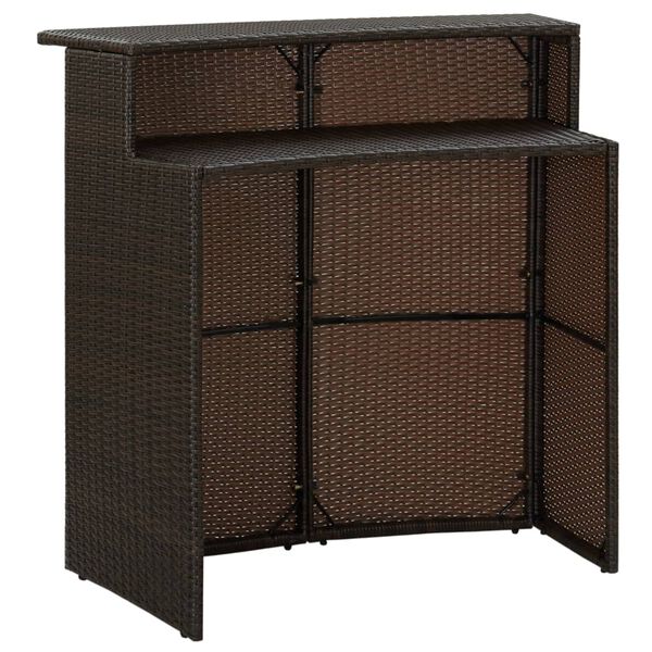 vidaXL Τραπέζι Μπαρ Κήπου Καφέ 120 x 55 x 110 εκ. από Συνθετικό Ρατάν