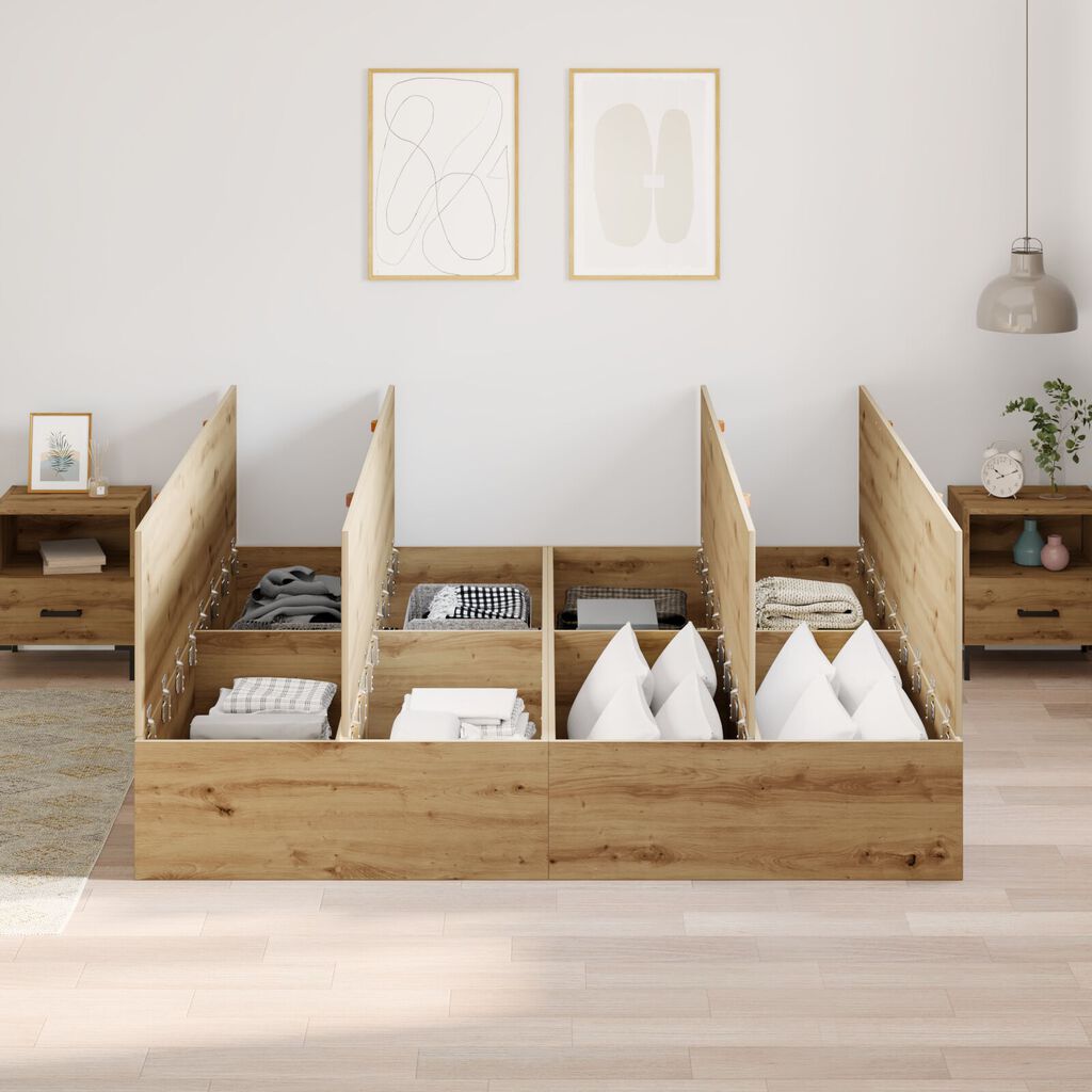 vidaXL Κρεβάτι Αποθήκης Artisan Oak 180x200 εκ.