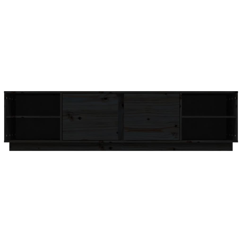 vidaXL Έπιπλο Τηλεόρασης Μαύρο 156x40x40 εκ. από Μασίφ Ξύλο Πεύκου