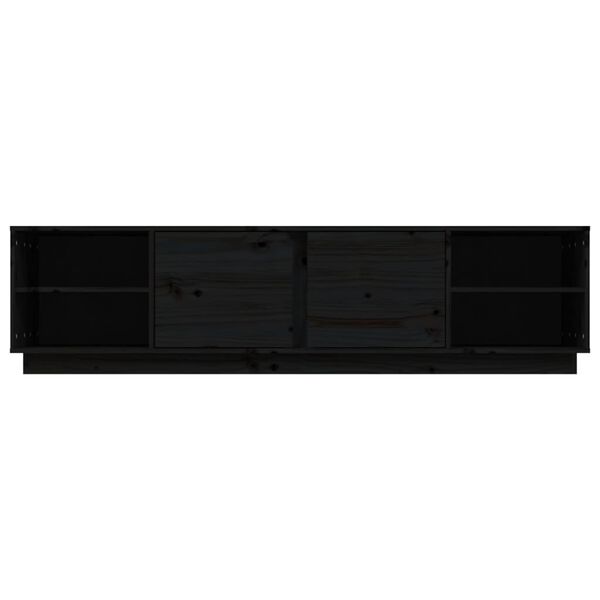 vidaXL Έπιπλο Τηλεόρασης Μαύρο 156x40x40 εκ. από Μασίφ Ξύλο Πεύκου