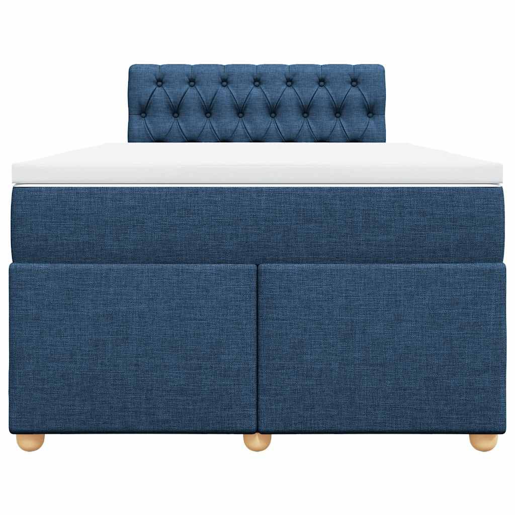 vidaXL Κρεβάτι Boxspring με Στρώμα Μπλε 120x190 εκ. Υφασμάτινο