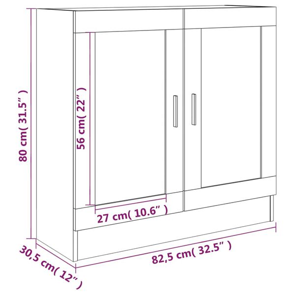vidaXL Βιτρίνα Καπνιστή Δρυς 82,5x30,5x80 εκ. από Επεξεργασμένο Ξύλο
