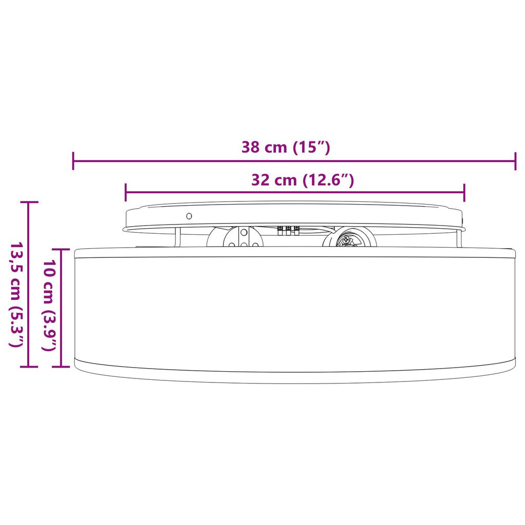 vidaXL Φωτιστικά Οροφής Flush Mount Ταπέ Ø 38 εκ Υφάσματος E27