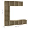 vidaXL Έπιπλο TV/Βιβλιοθήκη Σετ 3 τεμ. Χρώμα Sonoma Δρυς 180x30x180 εκ